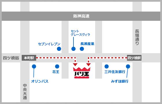 バリ王大阪支店の地図